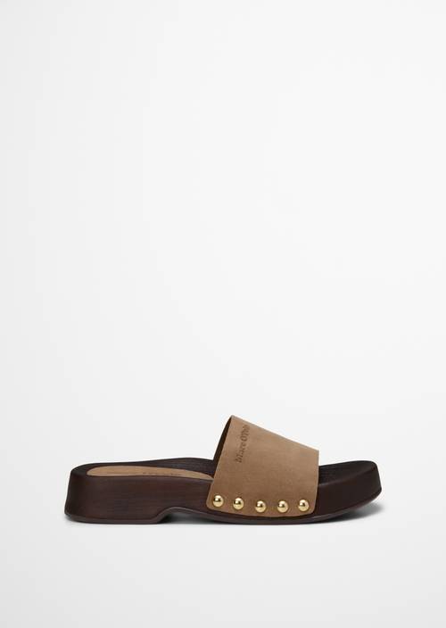 Mula modelo Mary Faded Brown vista exterior del zapato derecho