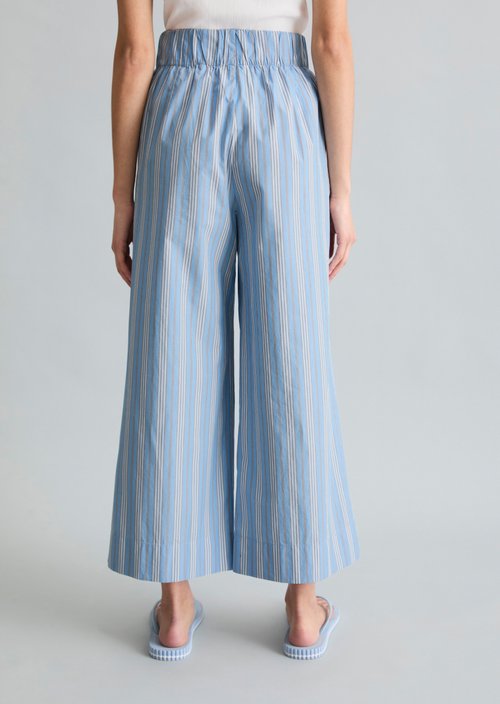 Striped culotte ankle lenght — Light Blue