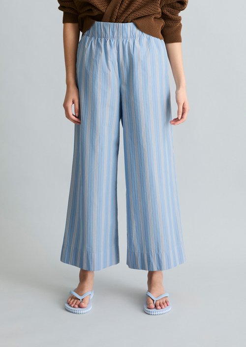 Striped culotte ankle lenght — Light Blue