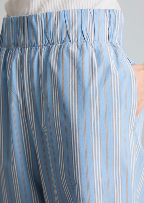 Striped culotte ankle lenght — Light Blue