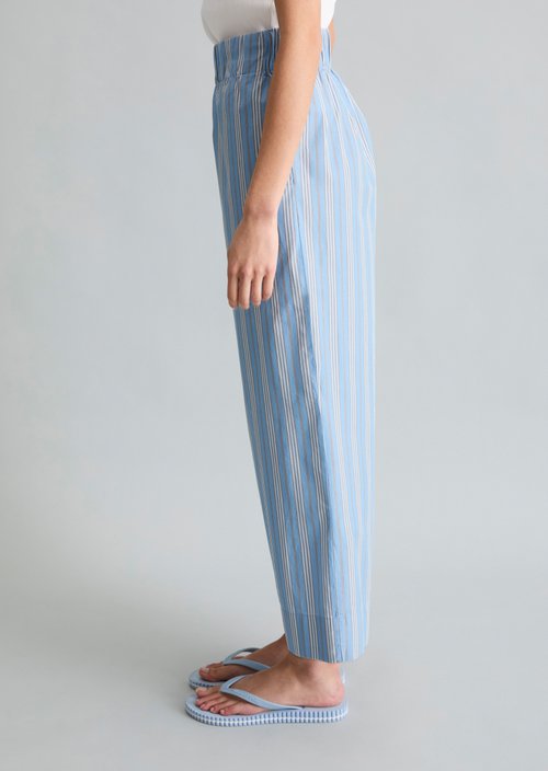 Striped culotte ankle lenght — Light Blue