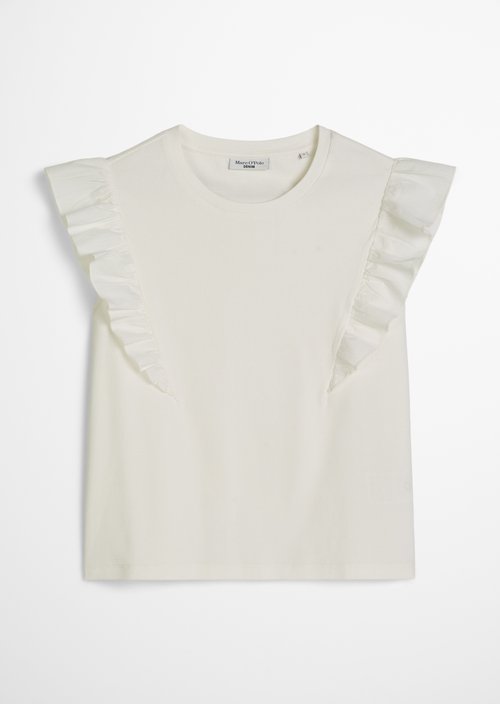 Sleeveless ruffle top regular — Silky White