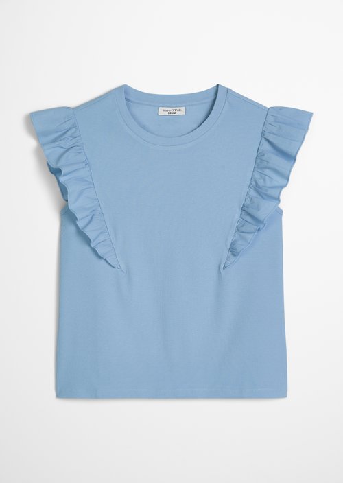 Sleeveless ruffle top regular — Flaxflower Blue