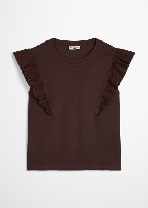Sleeveless ruffle top regular — Burnt Aubergine