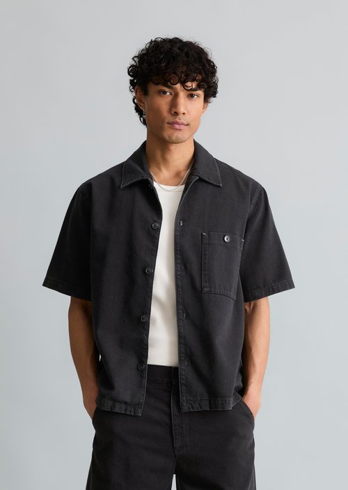 Regular denim shirt — Black