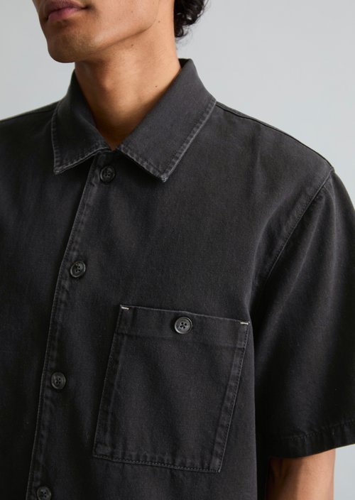 Regular denim shirt — Black