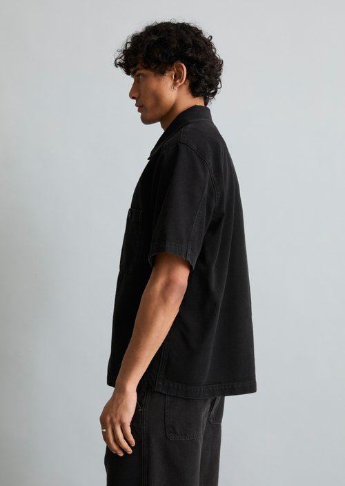 Regular denim shirt — Black