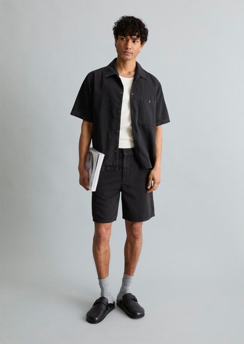 Regular denim shirt — Black