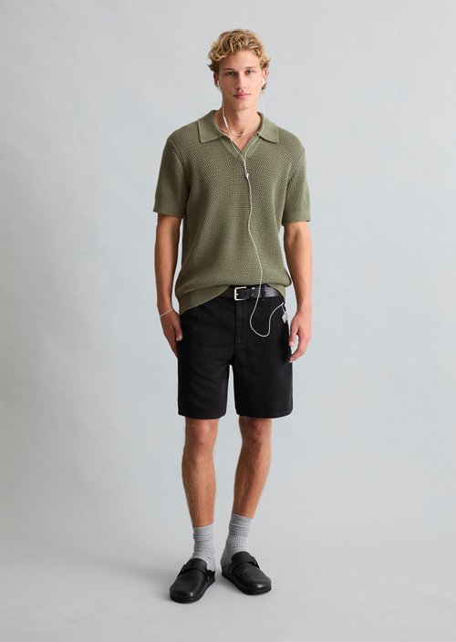 Denim shorts — Black