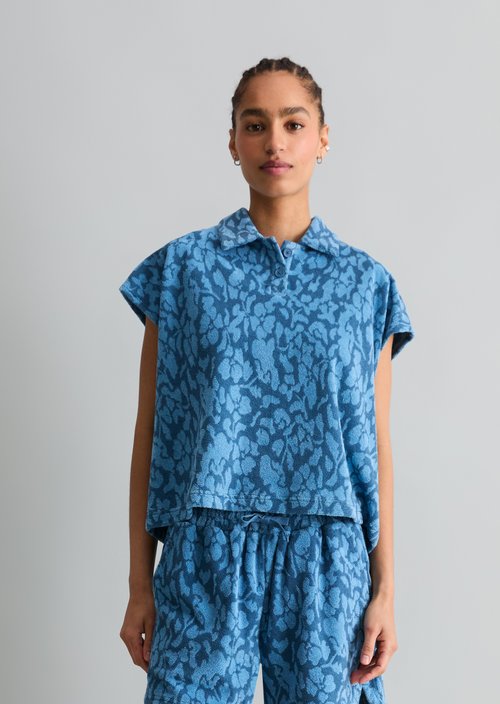DfC terry cloth polo shirt relaxed — Medium Blue