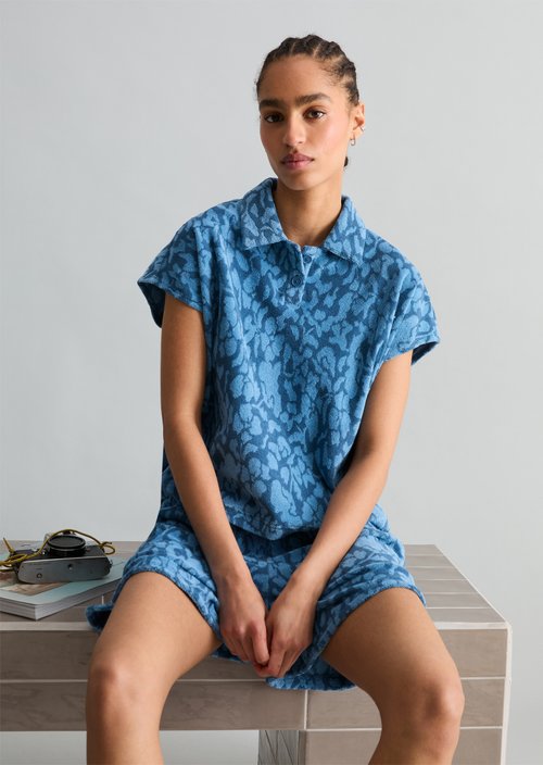 DfC terry cloth polo shirt relaxed — Medium Blue