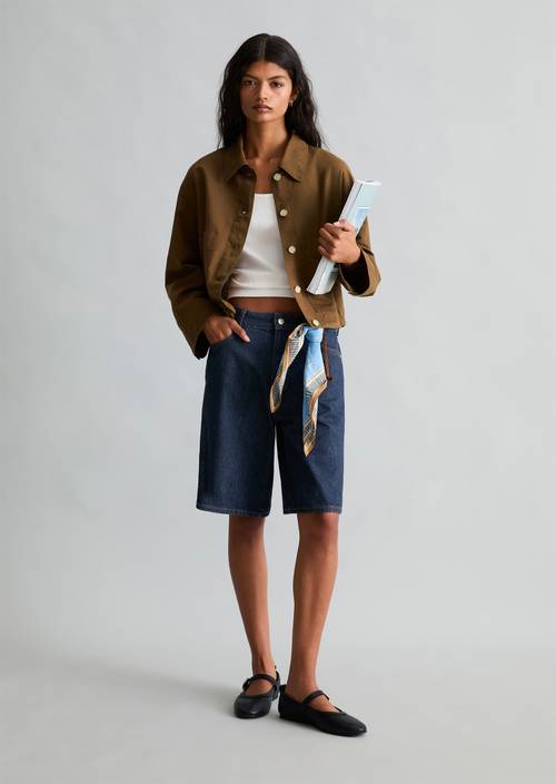 Chaqueta relajada Umbra Brown en vista frontal