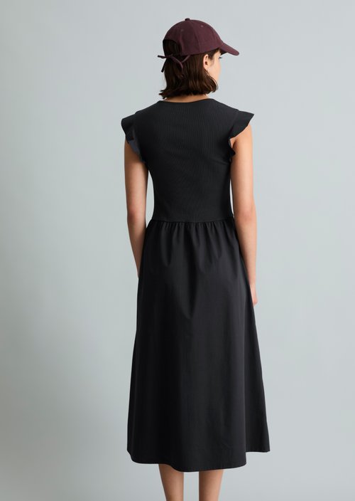 Flounce jersey dress flared — Blue Depths