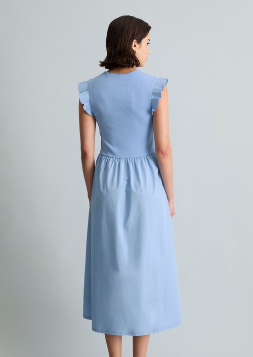 Flounce jersey dress flared — Flaxflower Blue