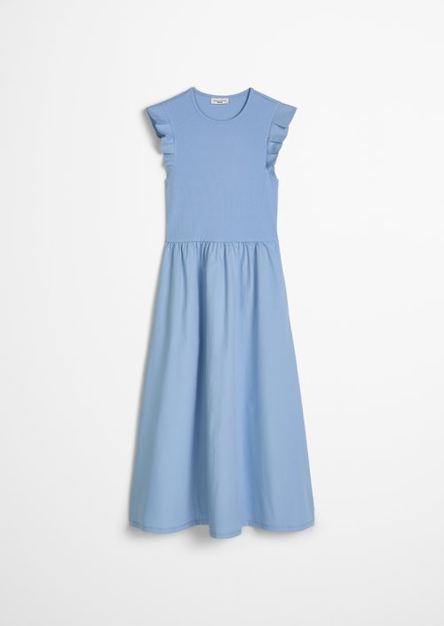 Flounce jersey dress flared — Flaxflower Blue