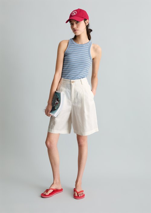 Pleated shorts regular — Silky White
