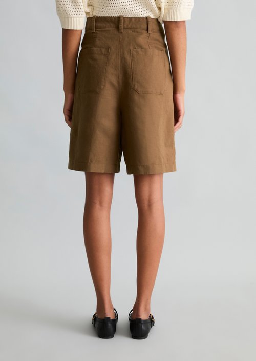 Pleated shorts regular — Umbra Brown