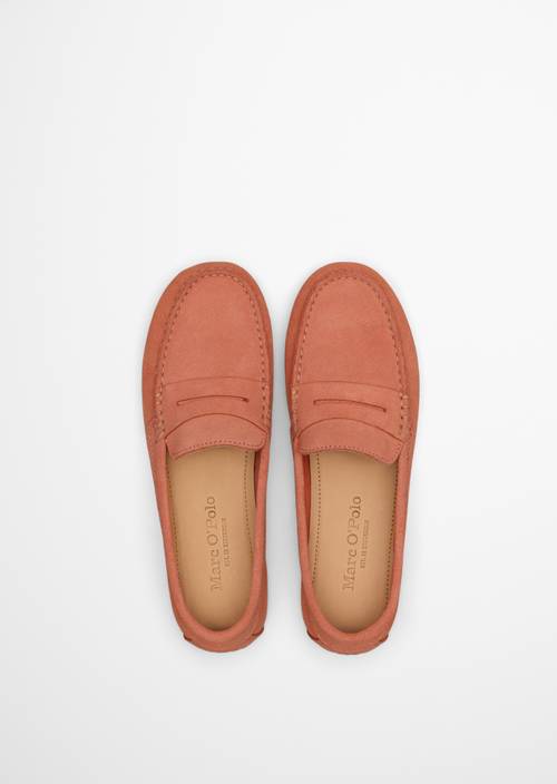 Mokassin Model Selma Warm Orange in Ansicht von oben