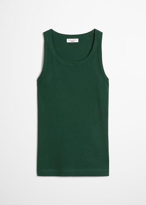 Slim-Fit Ribbed Tank Top — Rich Emerald