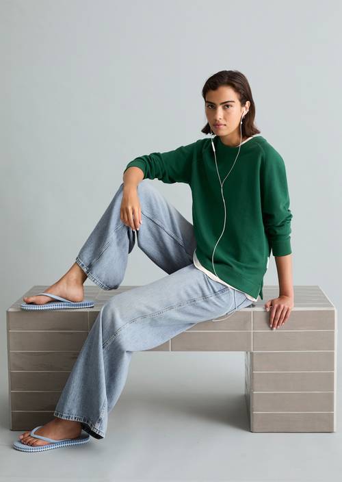 Sweatshirt relaxed Rich Emerald in Frontalansicht