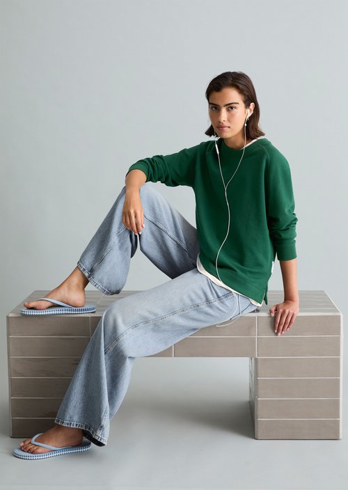 Relaxed-fit sweatshirt — Rich Emerald