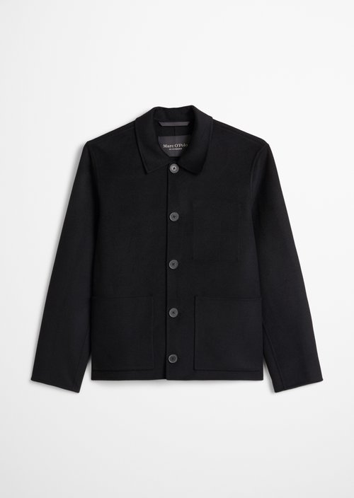 Regular-Fit Wool Jacket — Black