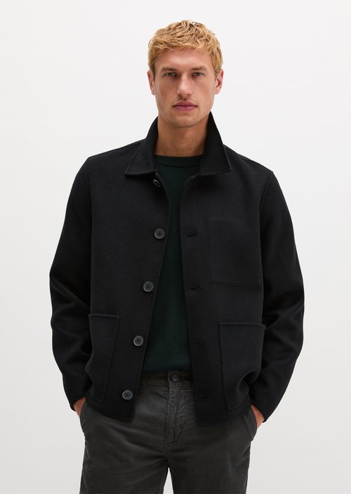 Marc O'polo Herren Schwarz Wolljacke Regular