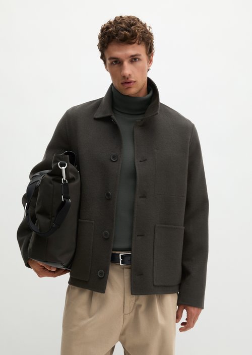 Regular-Fit Wool Jacket — Wooden Earth