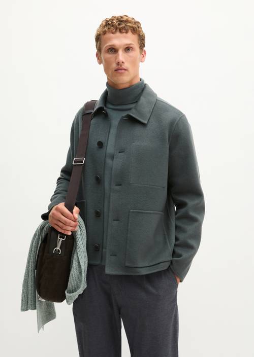 Regular-Fit Wool Jacket Skipping Stone in front view