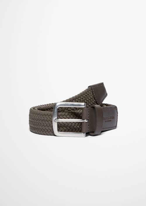 Braided belt Dark Nickle in front view