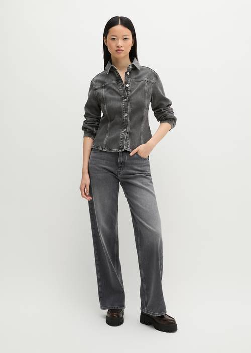 Jeansbluse shaped Dark Grey in Frontalansicht