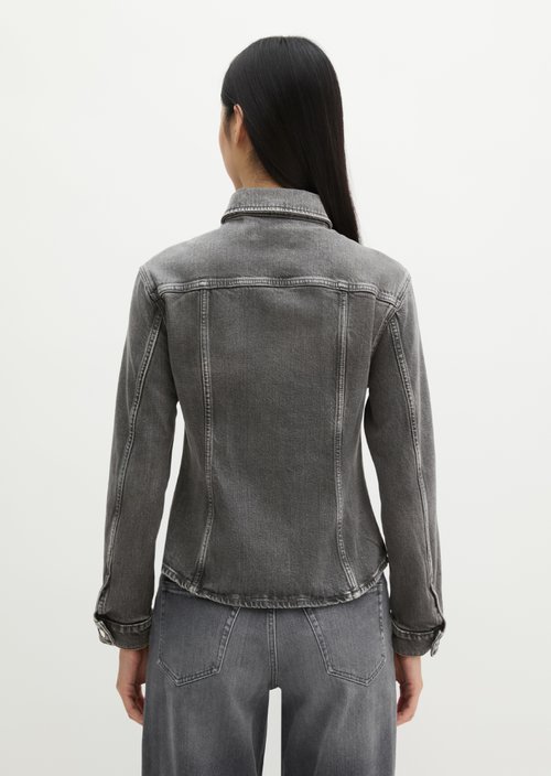 Shaped denim blouse — Dark Grey