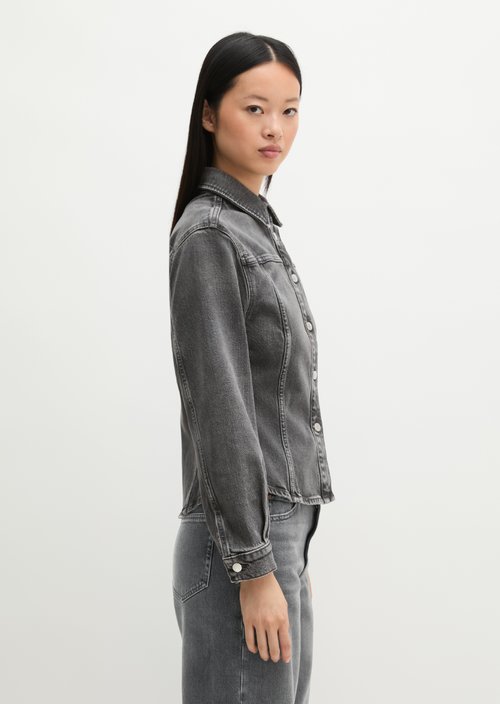 Shaped denim blouse — Dark Grey