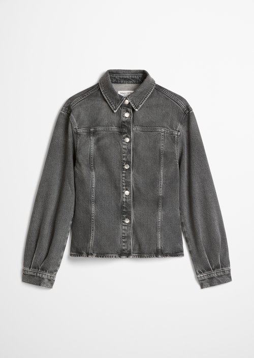 Shaped denim blouse — Dark Grey