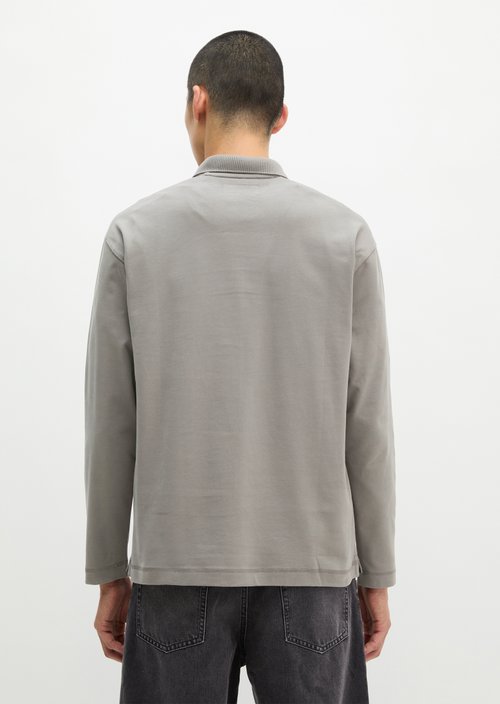 Long-sleeved polo shirt relaxed — Graphite Dust
