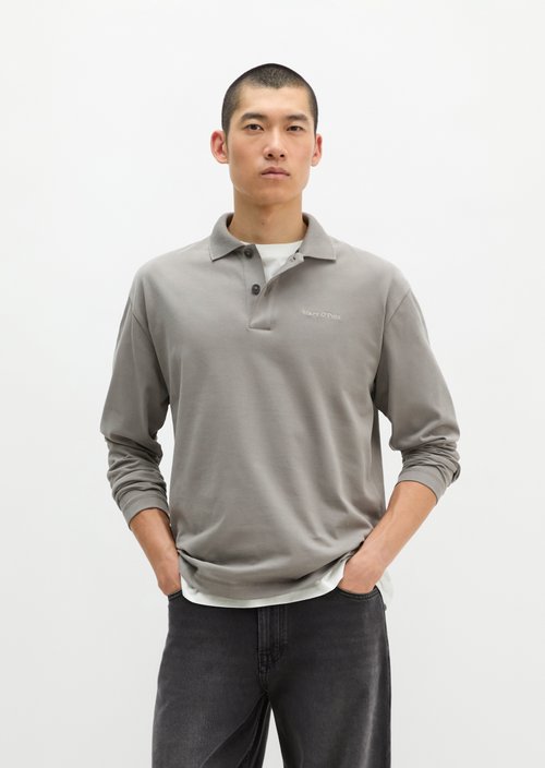 Long-sleeved polo shirt relaxed — Graphite Dust