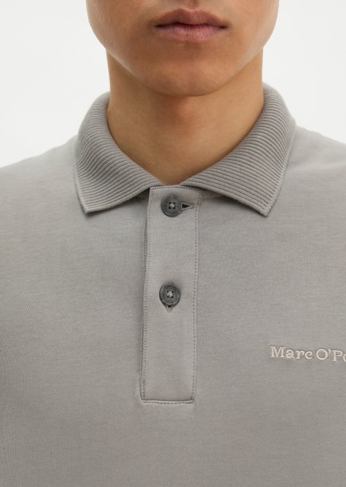 Long-sleeved polo shirt relaxed — Graphite Dust