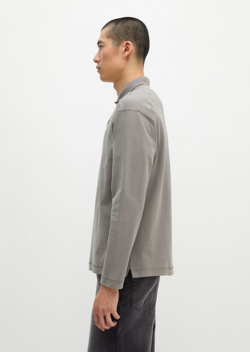Long-sleeved polo shirt relaxed — Graphite Dust