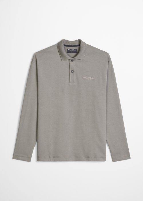 Long-sleeved polo shirt relaxed — Graphite Dust