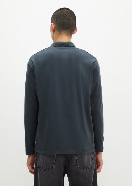 Long-sleeved polo shirt relaxed — Peppercorn Grey
