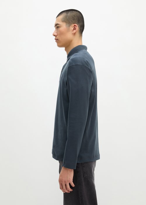 Long-sleeved polo shirt relaxed — Peppercorn Grey