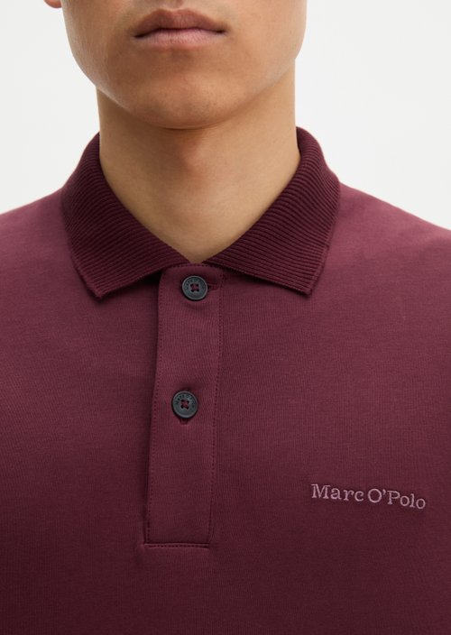 Long-sleeved polo shirt relaxed — Dark Burgundy