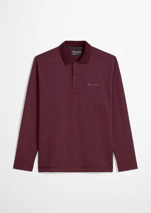 Long-sleeved polo shirt relaxed — Dark Burgundy
