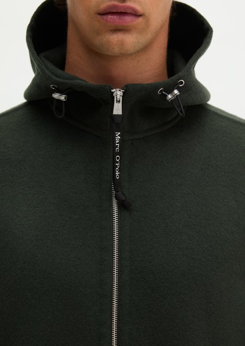 Regular-Fit Hooded Wool Jacket — Wooden Earth