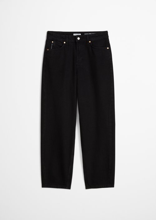 Stine Barrel Cropped Jeans — Black