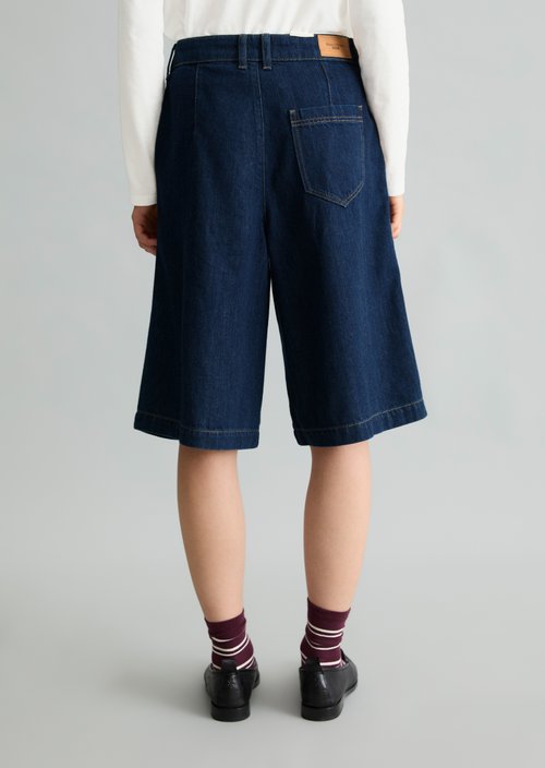 Wide Bermuda Shorts — Dark Blue