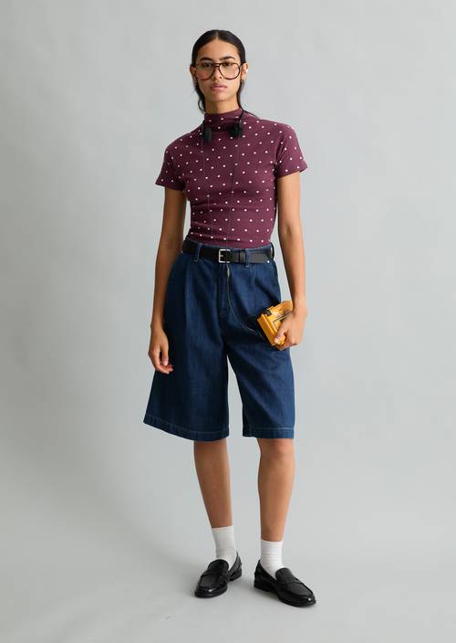 Short bermuda ample Dark Blue en vue de face