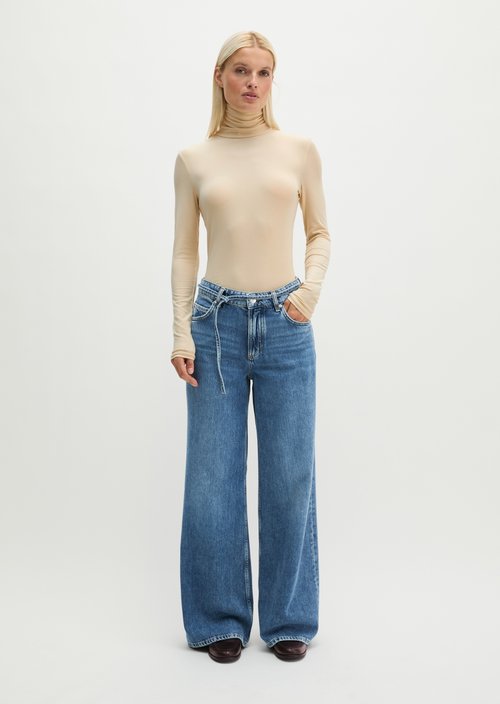 Lania Wide Jeans — Medium Blue