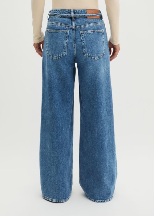 Lania Wide Jeans — Medium Blue