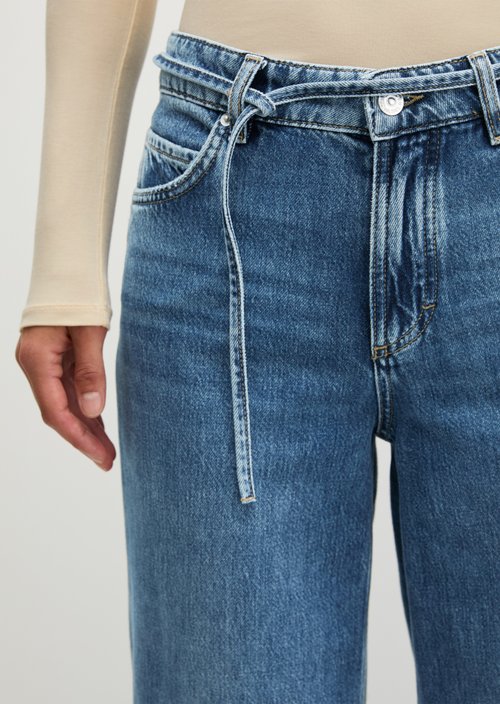 Lania Wide Jeans — Medium Blue